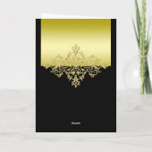 Het elegante, Elegante Gouden & Zwarte Huwelijk Bedankkaart (Achterkant)