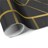 Het elegante Geometrische Gouden Monogram van het Cadeaupapier (Rol Hoek)