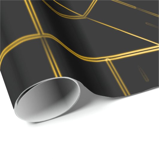 Het elegante Geometrische Gouden Monogram van het Cadeaupapier (Rol Hoek)