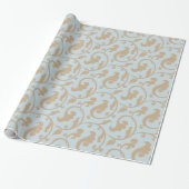 Het elegante girly monogram van het karamel cadeaupapier (Uitgerold)