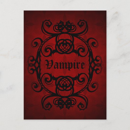 Het elegante gotische rood en zwarte van het briefkaart (Voorkant)