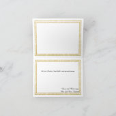 Het elegante Goud Faux schitterde Versiering - Bedankkaart (Binnen)