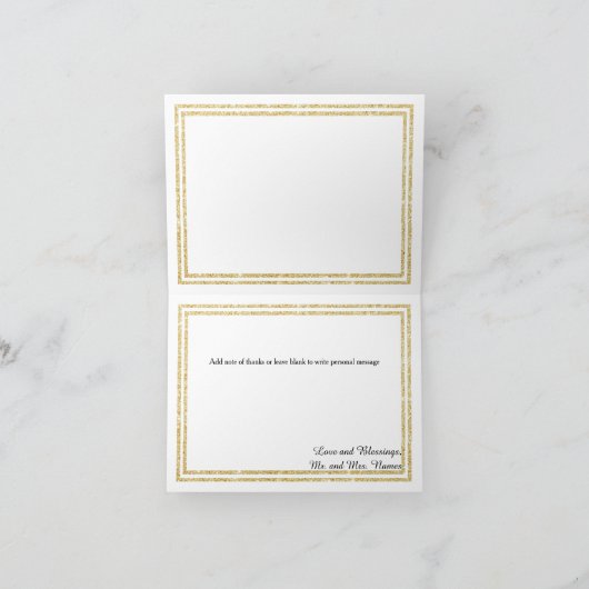 Het elegante Goud Faux schitterde Versiering - Bedankkaart (Binnen)