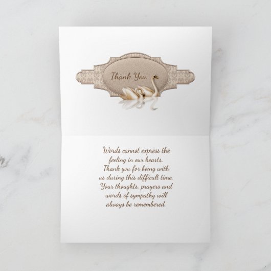 Het elegante Gouden BloemenGedenkteken van de Foto Bedankkaart (Binnen)