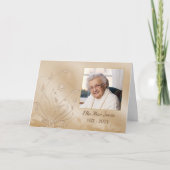 Het elegante Gouden BloemenGedenkteken van de Foto Bedankkaart (Voorkant)