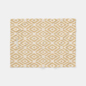 Het elegante gouden patroon van de ikat fleece deken (Voorkant (Horizontaal))