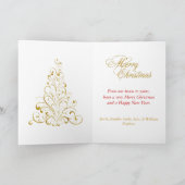 Het elegante Gouden Wenskaart van de Kerstboom Feestdagen Kaart (Binnen)
