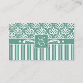 Het elegante Groene Damast van het Zee met Uw Visitekaartje (Achterkant)