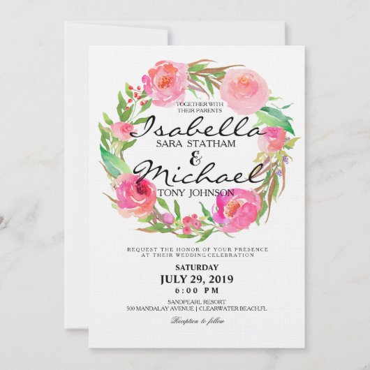 Het elegante Huwelijk Invitation7 van de Kroon van Kaart (Voorkant)