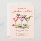 Het elegante kerstfeest van de cocktail kaart (Voorkant)