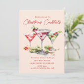 Het elegante kerstfeest van de cocktail kaart (Staand voorkant)