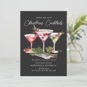Het elegante kerstfeest van de cocktail kaart (Staand voorkant)
