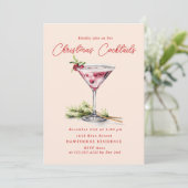 Het elegante kerstfeest van de cocktail kaart (Staand voorkant)