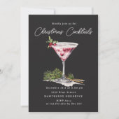 Het elegante kerstfeest van de cocktail kaart (Voorkant)
