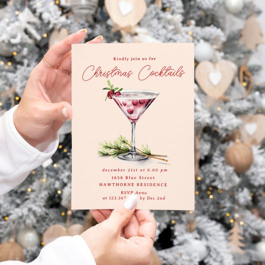 Het elegante kerstfeest van de cocktail kaart