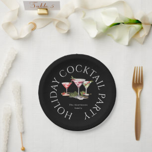 Het elegante kerstfeest van de cocktail papieren bordje