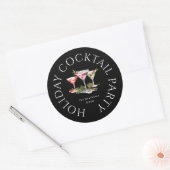 Het elegante kerstfeest van de cocktail ronde sticker (Envelop)