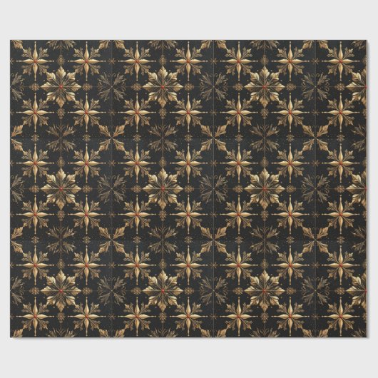 Het Elegante Kerstmis - Zwart Cadeaupapier (Vlak)