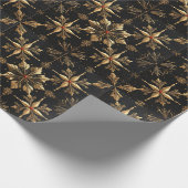 Het Elegante Kerstmis - Zwart Cadeaupapier (Hoek)