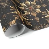 Het Elegante Kerstmis - Zwart Cadeaupapier (Rol Hoek)