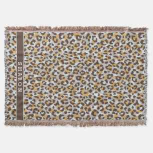 Het elegante kleurrijke bruine gouden monogram van deken