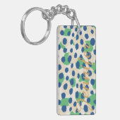 Het elegante kleurrijke groenachtig blauwe sleutelhanger (Voorkant Links)