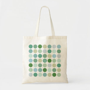 Het elegante kleurrijke groene monogram van het tote bag