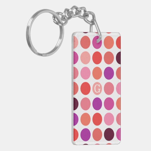 Het elegante kleurrijke monogram van het sleutelhanger (Voorkant Links)