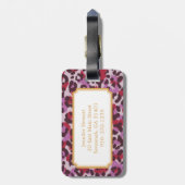 Het elegante kleurrijke rode lila monogram van de bagagelabel (Achterkant verticaal)