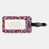 Het elegante kleurrijke rode lila monogram van de bagagelabel (Achterkant horizontaal)
