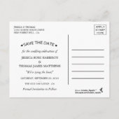 Het elegante marmeren effect bruiloft bewaart de d aankondigingskaart (Achterkant)