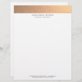 Het elegante Modieuze Goud van het Koper Faux Custom Briefhoofd (Voorkant / Achterkant)