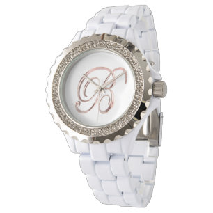 Het elegante Monogram Aanvankelijke B Faux nam Horloge