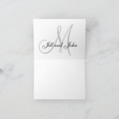 Het elegante Monogram dankt u kaardt Bedankkaart (Binnen)