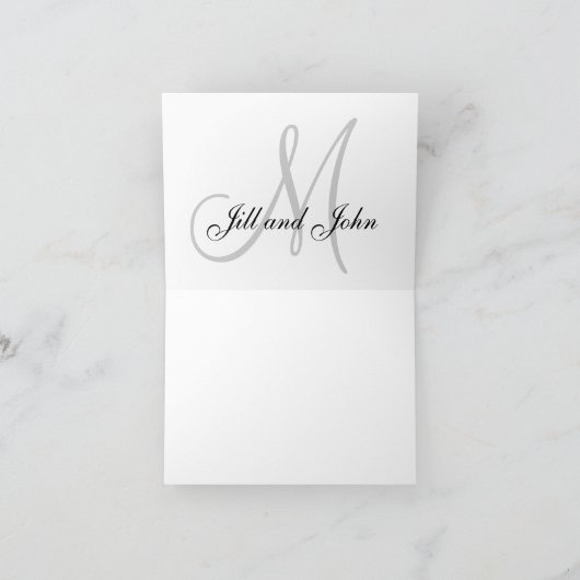 Het elegante Monogram dankt u kaardt Bedankkaart (Binnen)