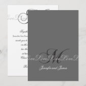 Het elegante Monogram M van de Uitnodigingen van (Voorkant / Achterkant)