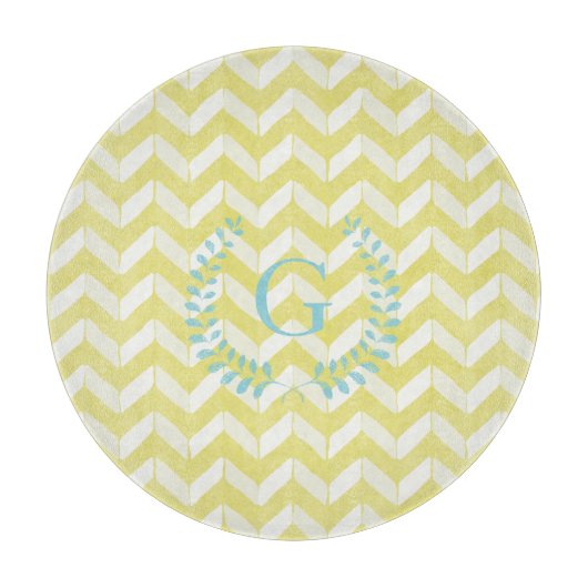 Het elegante Monogram van de Douane van de Chevron Snijplank (Voorkant)