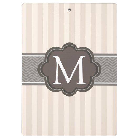 Het elegante Monogram van de Douane van de Strepen Klembord (Achterkant)