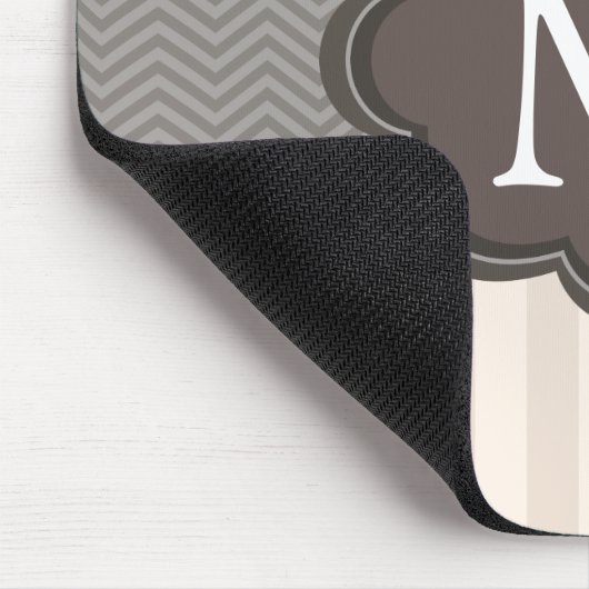 Het elegante Monogram van de Douane van de Strepen Muismat (Hoek)