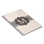 Het elegante Monogram van de Douane van de Strepen Notitieboek (Rechterzijde)