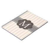 Het elegante Monogram van de Douane van de Strepen Notitieboek (Linkerzijde)