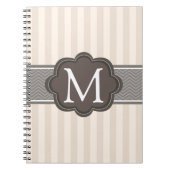 Het elegante Monogram van de Douane van de Strepen Notitieboek (Voorkant)