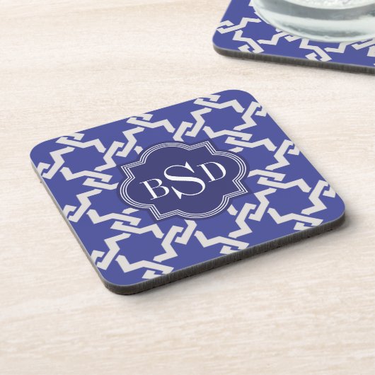 Het elegante monogram van het indigo met elkaar onderzetter (Linkerzijde)
