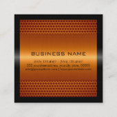 Het Elegante Oranje Roestvrije Metaal van de Vierkante Visitekaartje (Achterkant)