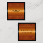 Het Elegante Oranje Roestvrije Metaal van de Vierkante Visitekaartje (Voorkant / Achterkant)