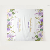 Het elegante Paarse Gouden BloemenHuwelijk van de Wandkleed (Voorkant (horizontaal))