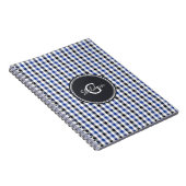 het elegante preppy blauwe zwarte monogram van het notitieboek (Rechterzijde)