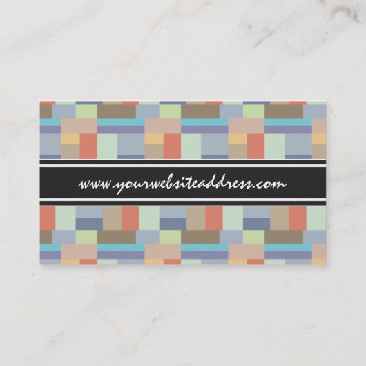 Het elegante Retro Geometrische Patroon van de Visitekaartje (Achterkant)