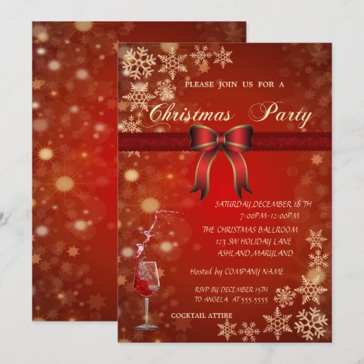 Het elegante Rode Glas, buigt de Collectieve Kaart (Voorkant / Achterkant)