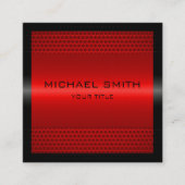 Het Elegante Rode Roestvrije Metaal van de douane Vierkante Visitekaartje (Voorkant)